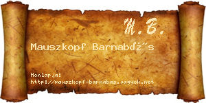 Mauszkopf Barnabás névjegykártya